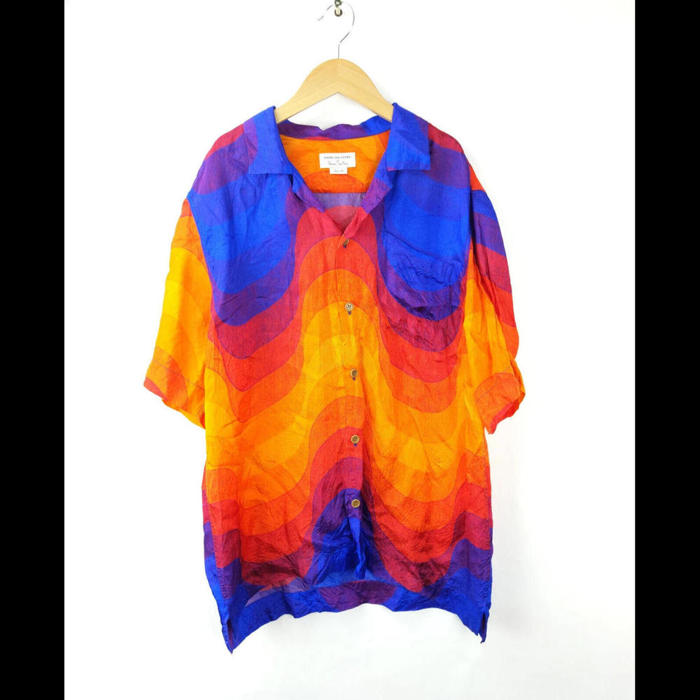 [SOLD] DRIES VAN NOTEN x VERNER PANTON SS19 Wavy Button Up Shirt Sz EU 48 US M